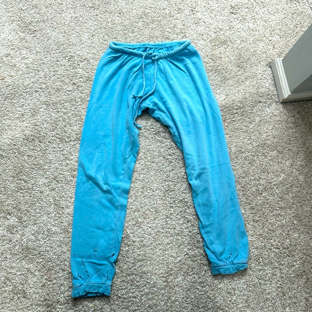 Chaser blue distressed sweatpants